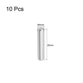 uxcell 10Pcs 4mm x 20mm Dowel Pin 304 Stainless Steel Dowel Pins Shelf Pegs Support Shelves Silver Tone