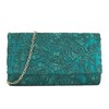 UShopUK Satin Lace Floral Wedding Evening Party Handbag Handbag, Green,