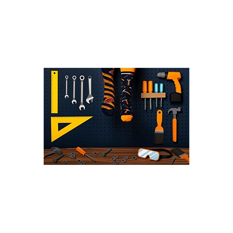 Many Mornings Unisex The Handyman Mismatched Socks, multi-coloured