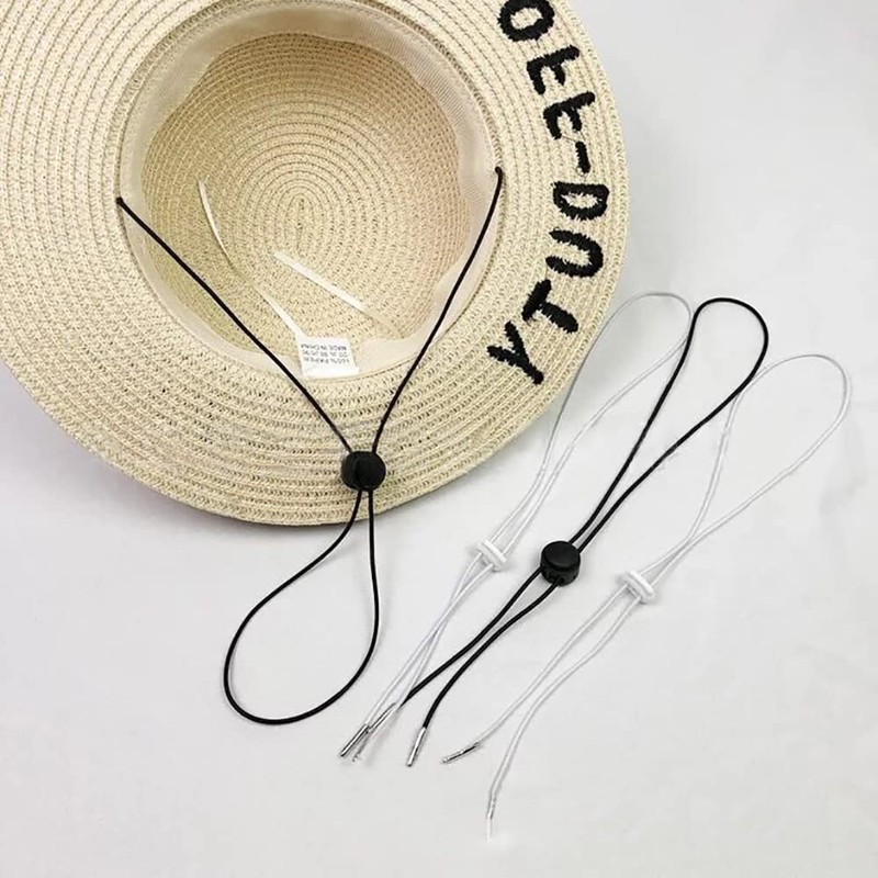GSHLLO 10 Pcs Hat Removable Chin Cords Adjustable Elastic Fishing