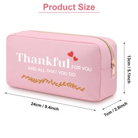 Heigebi Thank You Gift for Women Girls Makeup Bag Appreciation Gifts for Female Friends Sister Inspirational Gift for Employee Farewell Coworker Leaving Gifts Oxford Cloth Cosmetic Bag