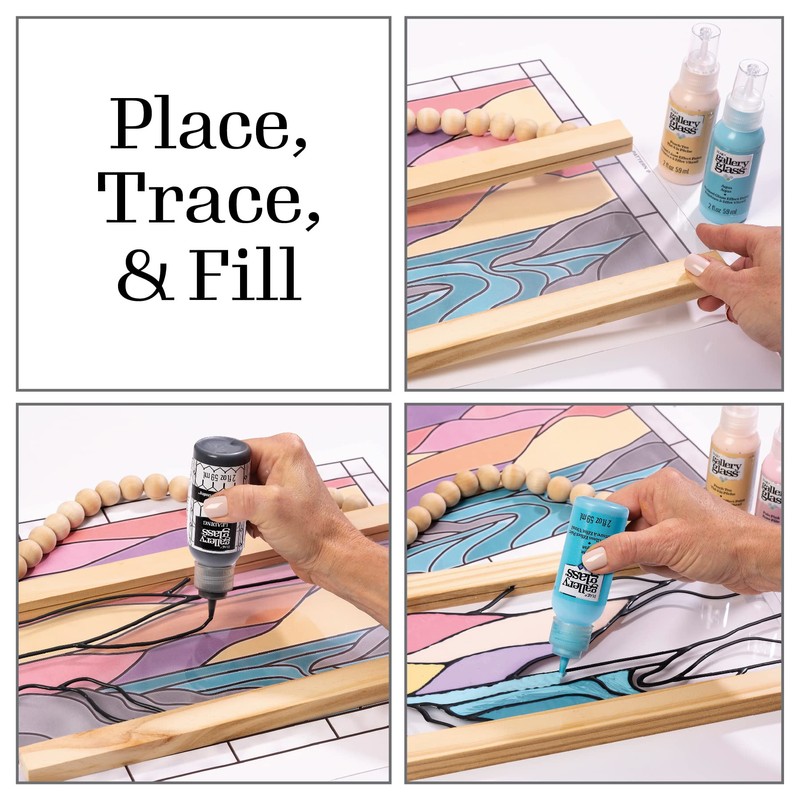 Gallery Glass, Scenery 3 Piece Pattern Set Perfect for Stained