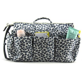 Periea 'Keriea' Handbag Organiser Insert - Tote Bag Insert with 13 Compartments for Bag Organisation - (Snow Leopard)