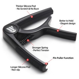 WINGO Guitar Capo for Acoustic and Electric Guitars, Ukulele, Mandolin, Banjo - Black.