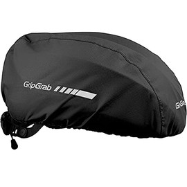 GripGrab Unisex Gripgrab Waterproof Hi-vis Helmet Cover Windproof Helmet-cover Reflective Bike Rain Proof Fu Headwear Cycling, Black, One Size UK