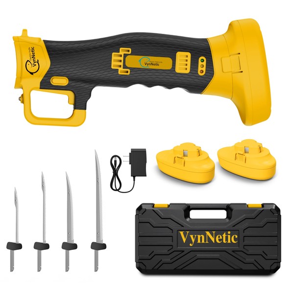 VynNetic Cordless Electric Fillet Knife, Rechargeable Yellow Fillet knife with