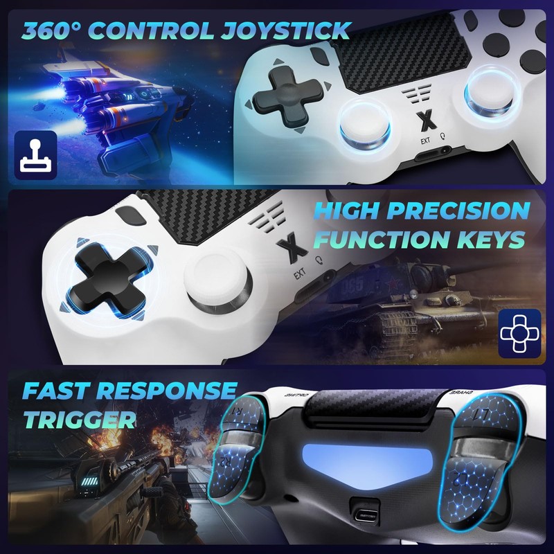Effdrdfs Wireless Controller, Upgraded Controller Wireless for PS-4/Slim/PC, Bluetooth Gamepad