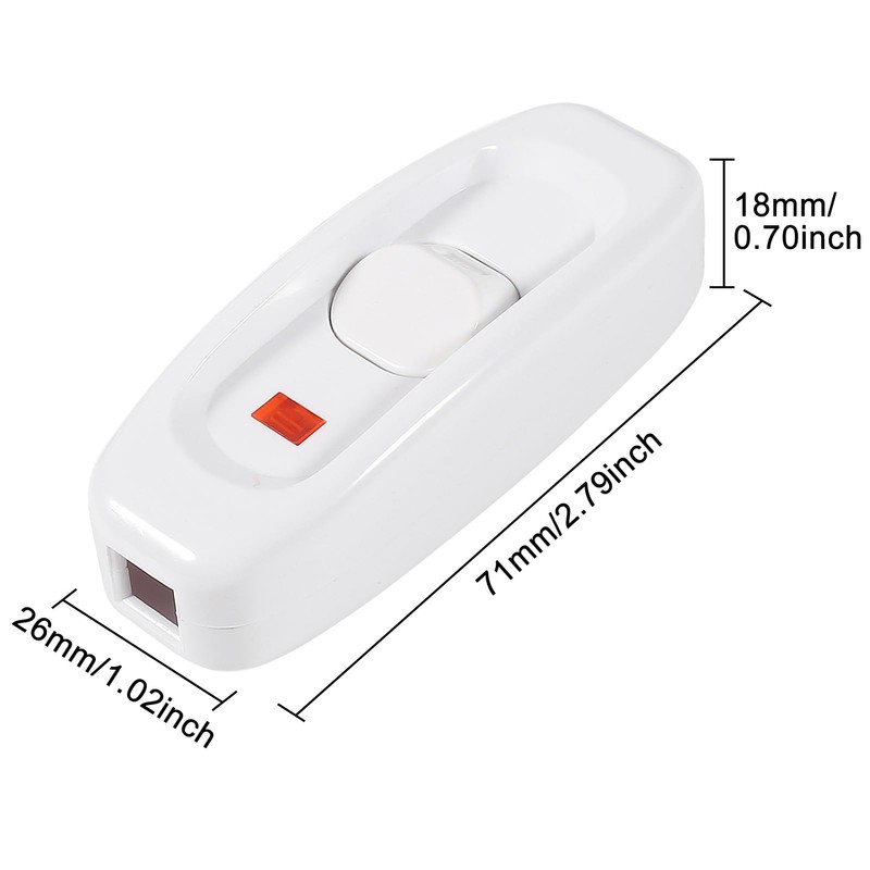 XIITIA 2pcs Inline Cord Switch, AC 250V 10A Light Switch