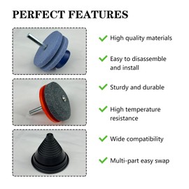 10 Pack Lawn Mower Blade Sharpener, Double Layer Corundum Lawnmower, Lawn Mower Dull Blade Sharpener Kit with Balancer, Universal Wear Resistant Rotary Blade Sharpeners for Power Drill Hand Dril