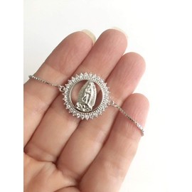 Silver Plated Virgen de Guadalupe One Size Fashion Bracelets
