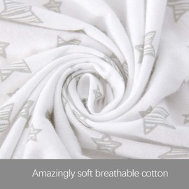 Biloban Biloban Travel Crib Sheet 2 Pack, 100% Natural Cotton Jersey Knit Fitted for Guava Lotus, Baby Bjorn, Dream on Me Travel Crib Light Playard, Soft Breathable, Preshrunk, Grey Stars