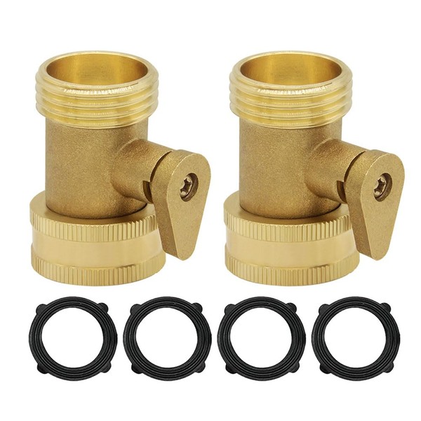 Hooshing Solid Brass Garden Hose Shut Off Valve 3/4" GHT