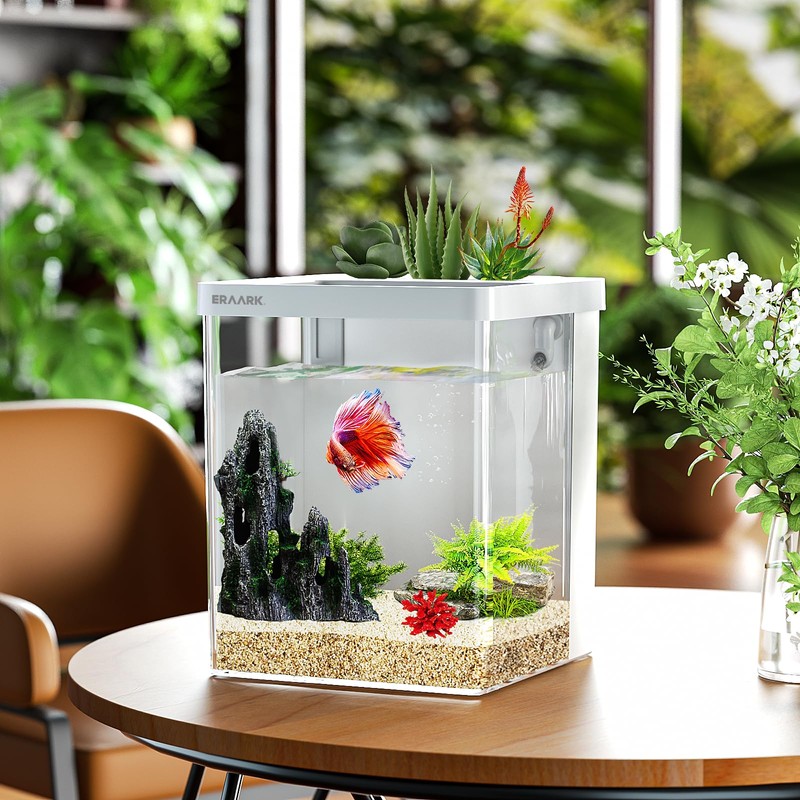 ERAARK Smart Betta Fish Tank 1.5 Gallon Aquarium kit self