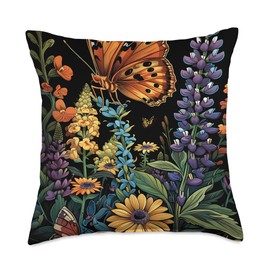 Pollinator Garden Design Wildlife Flowers Native Plants Throw Pillow