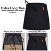 Waist Apron, Black Waiter Waitress Aprons with 2 Pockets Bistro