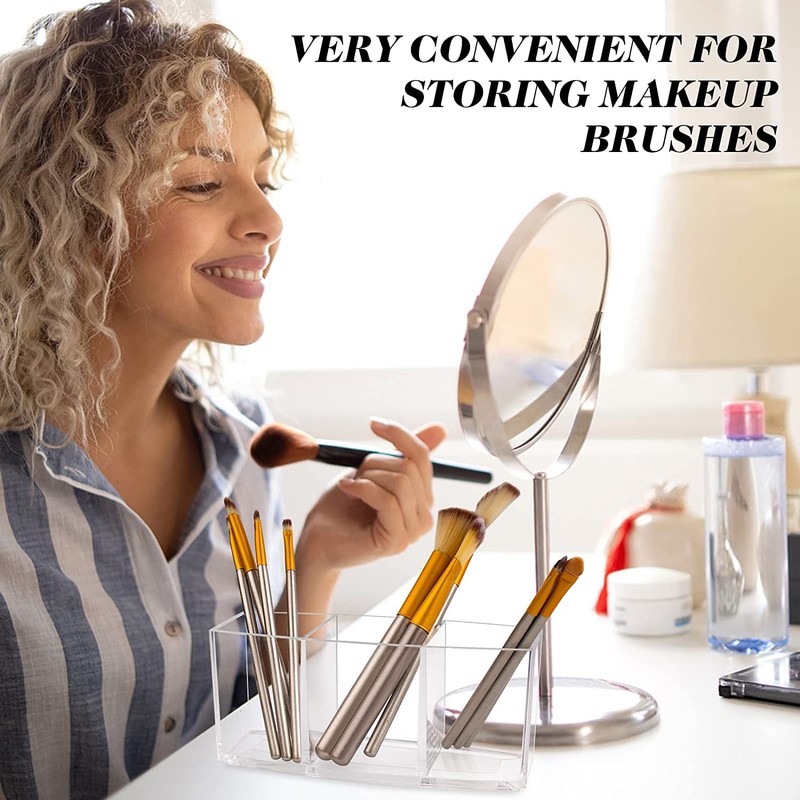 OWAYOTO Makeup Brush Holder Clear Organizer Acrylic Cosmetic Brushes Cosmetic