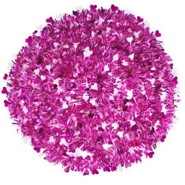 KIMOBER 33 Ft Valentine's Day Tinsel Garland,Roes Red White Heart Metallic Hanging Garland for Party Decoration Supply