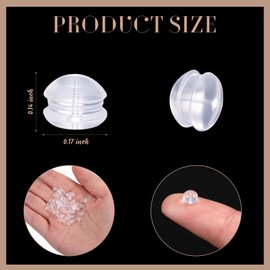 Hicarer 100 Pieces Clear Earring Backs Hamburger Shaped Safety Backs Secure Locking Silicone Earring Back Stopper for Jewelry Accessories Supplies (0.14 Inch)