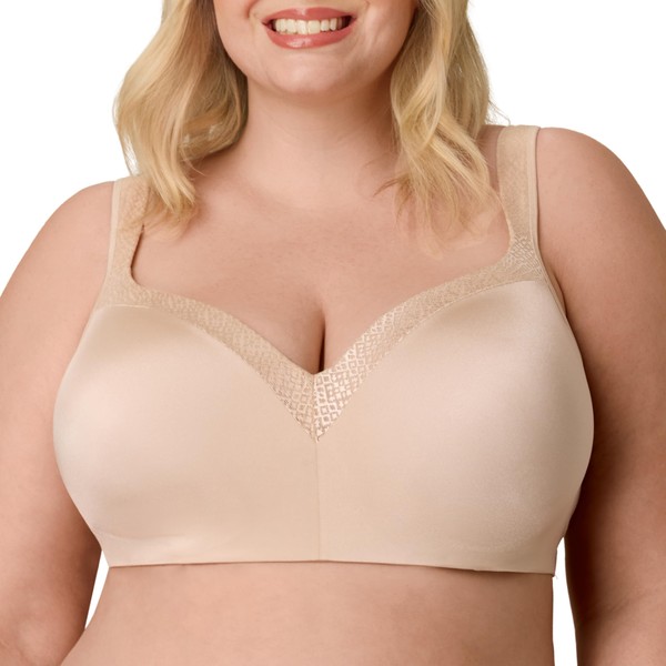 Playtex Women's Underwire Balconette, Plus, Full-Coverage Bra, Smoothing, 4-Way Support,