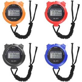 Sport Stopwatch Timer, Lap Split Digital Stopwatch, Outdoor Large Display Stopwatch Timer with Clock Calendar Alarm, Multi-Function Referee watch for Training Swimming Running Exercise (Orange)