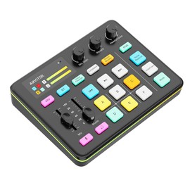 Gaming Audio Mixer for PC, Audio Interface Sound Board w/RGB Effect, Support Bluetooth, XLR/TRS Microphone, 48V Phantom Power, Voice Changer Live Streaming, Podcasting, Content Create(Not for USB Mic)
