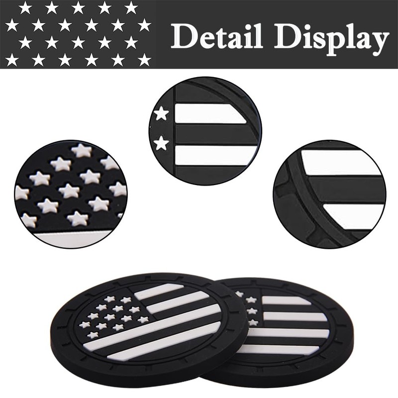 ACODABLEM 2 Pack Car Cup Holder Coaster, 2.75 Inch American