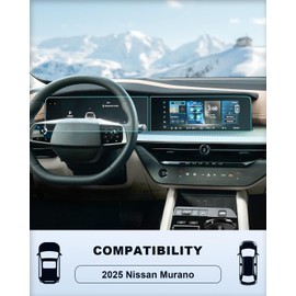2025 Nissan Murano Screen Protector - (4PCS) For Murano (SV/SL/Platinum) 12.3Inch Navi+12.3Inch Dash Touchscreen Cover, 2025 Murano Accessories Navigation HD Transparent Nano Film Anti-Fingerprints