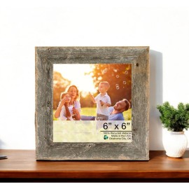 Homeroots 6" X 6" Natural Weathered Gray Picture Frame