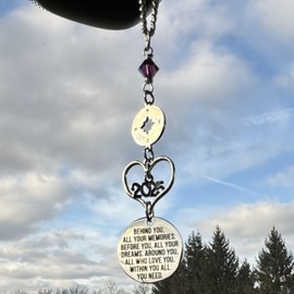 Graduation Gift, Behind You All Your Memories Car Charm, High School College 2025 Grad Gifts