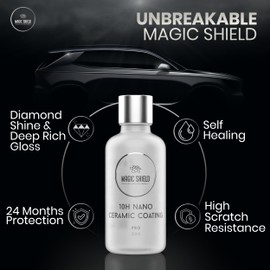 Ceramic Coating PRO 10H | Covers Over 2 Cars | Lasts 2+ Years | Easy Application | High Gloss, Self-Healing Finish | Ultimate SiO2 Protection for Cars, Motorcycles, RVs, and Boats (50ml)