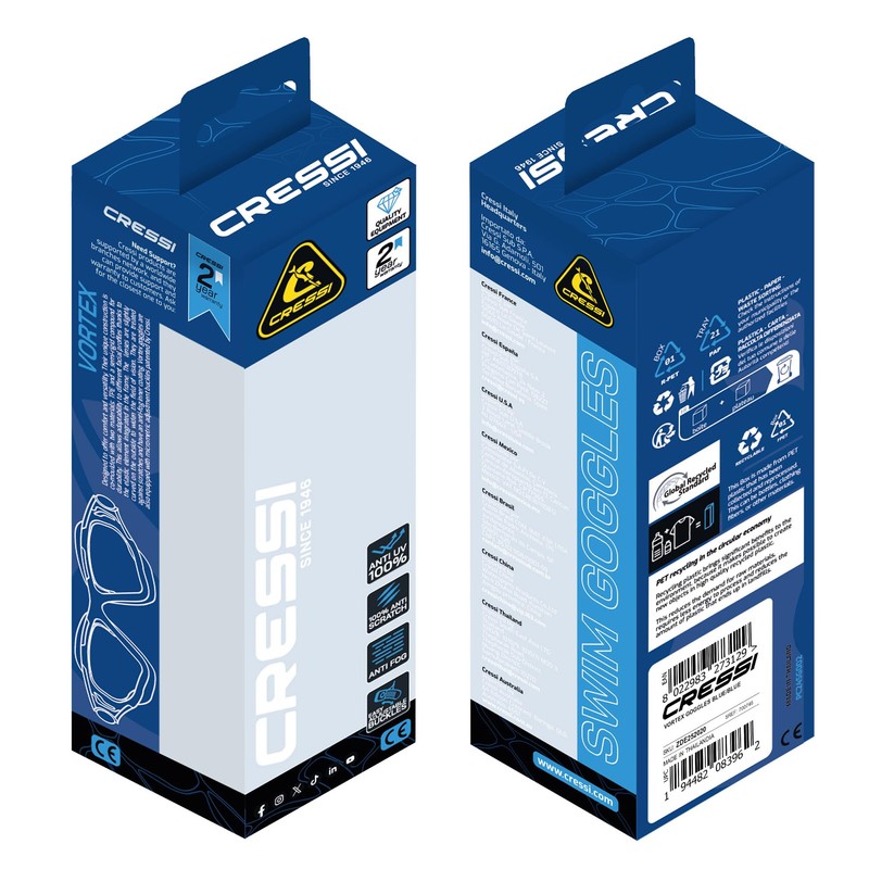 CRESSI Unisex Adult Vortex Innovative Swimming Goggles with Advanced Performance,