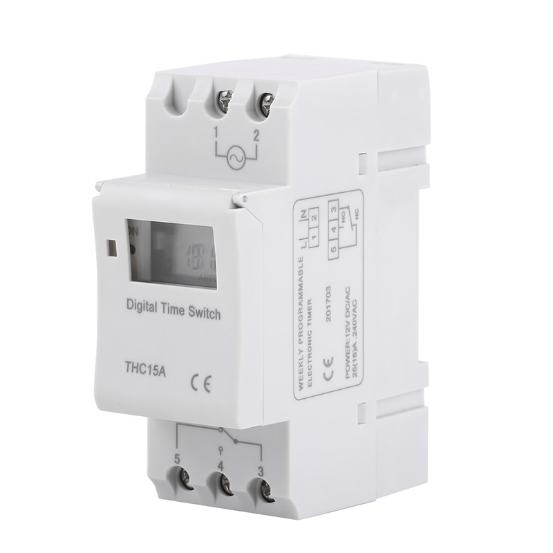 LCD Display Weekly Programmable Electronic Relay 16on＆8off Timer Switch (AC/DC12V)