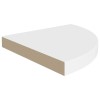 2 PCS White MDF Floating Corner Shelves 13.8\"x13.8\"x1.5\" Wall &