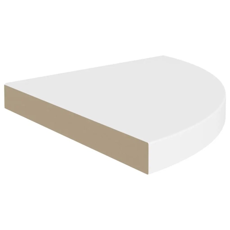 2 PCS White MDF Floating Corner Shelves 13.8\"x13.8\"x1.5\" Wall &