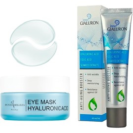 Punta Belleza Inno Gialuron – Crema Antiarrugas y Suero Facial con Ácido Hialurónico + Parches para Ojos con Ácido Hialurónico y Glicerina - Kit Skincare Hidratante, Antiarrugas y Antiojeras 60 Piezas