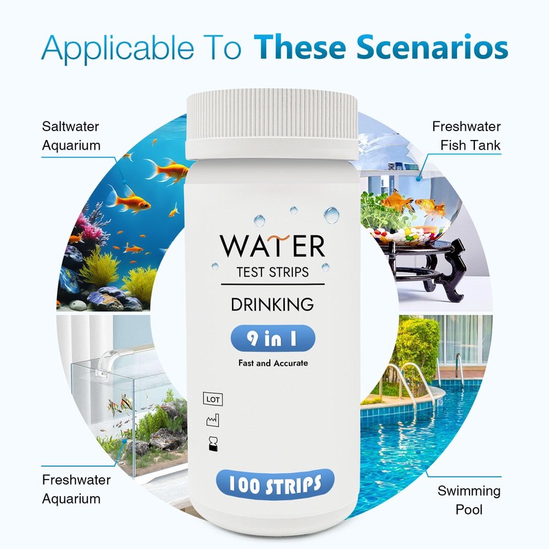 9-Way Pool Test Strips,Strips for Hot tub and Spa, Accurate
