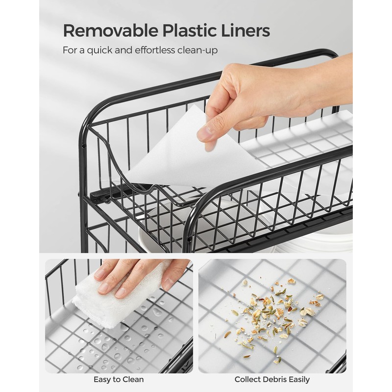 SONGMICS 2-Tier Stackable Cabinet Organizer - Gondola Shelving with 2