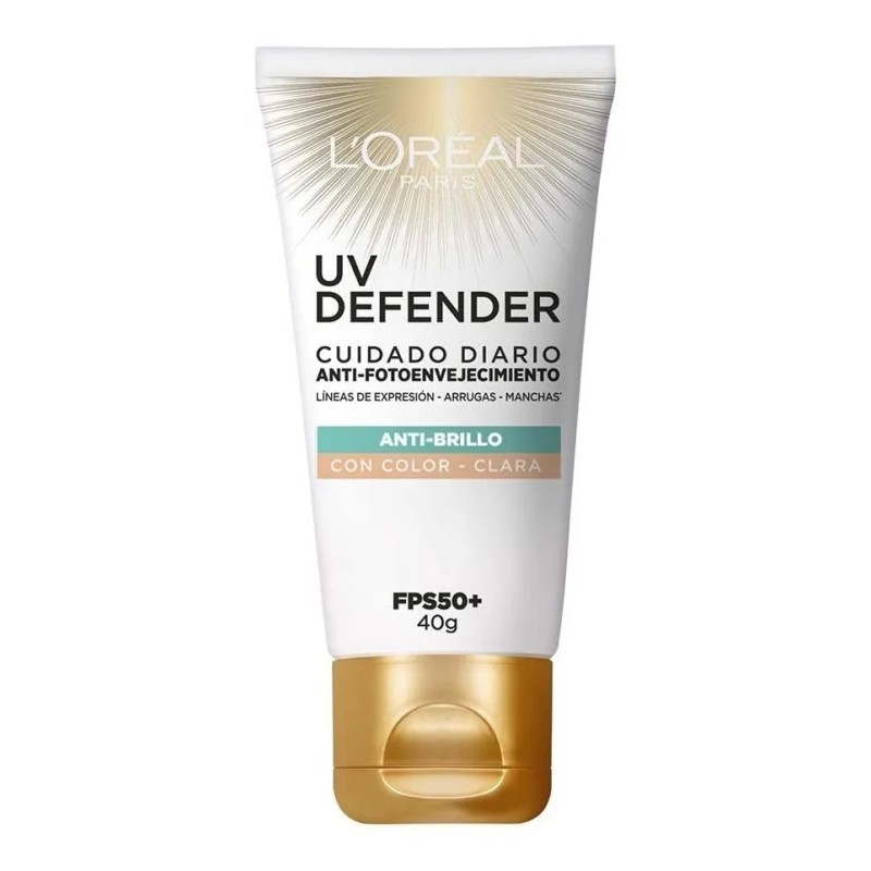 Crema Facial Loreal Protectora Fps50 Tono Claro Anti Brillo