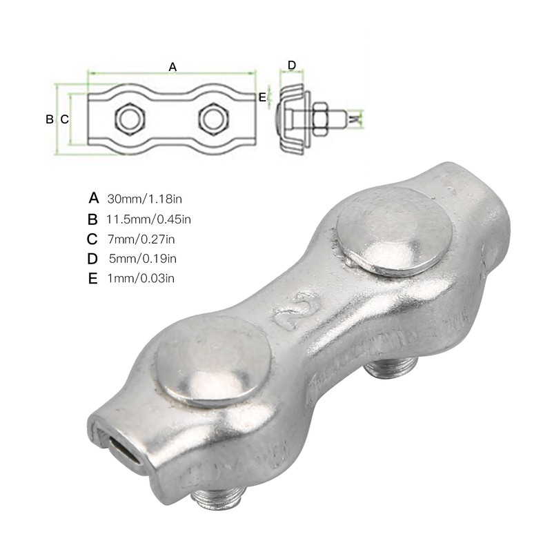 18pcs M2 Duplex Wire Rope Clip Cable Clamps Stainless Steel