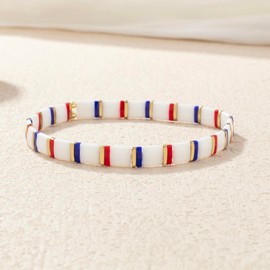 KELITCH Colorful Friendship Bracelets Tila Boho Stretch Bracelets Stackable Summer Beads Bracelets - 03K