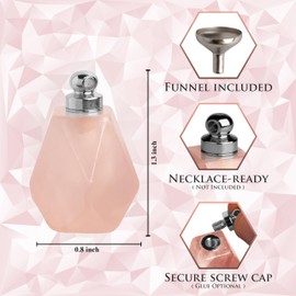 BOHO GARDEN Crystal Keepsake Urn - Wearable Small Container for Ashes, Memorial Urns Made from Real Crystal Material - Includes Spoon, Stick, Funnel & Storage Box (Rose Quartz (Silver))