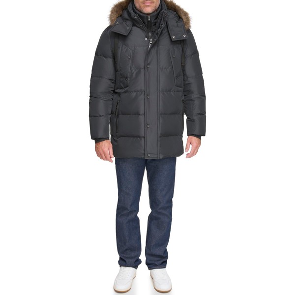 Andrew Marc Men's Gattica Down Parka Jacket with Removable Faux