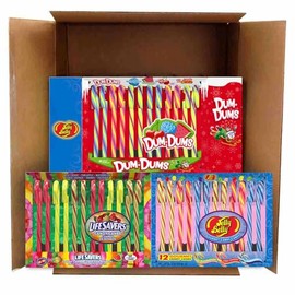 Candy Cane Mixed Pack - Lifesavers, Dum Dums, Jelly Belly - 144 Count