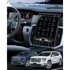 LANTU 3PCS Car Screen Protector for 2024 2025 GMC Acadia (Elevation/AT4/Denali) Navigation& Dashboard Tempered Glass Screen Protector Film HD Clear Bubble Free 15''+11''