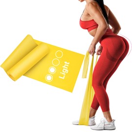 Haquno Elastic Fitness Bands, 1 Piece 6 Feet Elastic Rubber Bands for Muscles, Pilates, Strength, Muscle Building and Training, Elastic Fitness Bands for Men and Women, Yellow