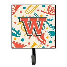 Caroline's Treasures CJ2001-WSH4 Letter W Retro Teal Orange Musical Instruments Initial Leash or Key Holder, Small, Multicolor