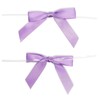 Satin Twist Tie Bows, Purple Bow (3 In, 100 Pack)
