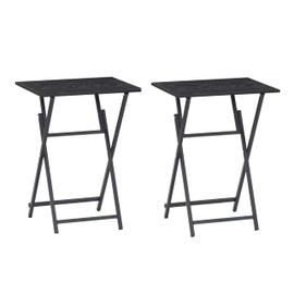 JOIN IRON Foldable TV Tray Portable Wooden Snack Table,No Installation Required, for Livingroom, Bedroom, Office, Tiny Desk,Set of 2, 2 Pack.