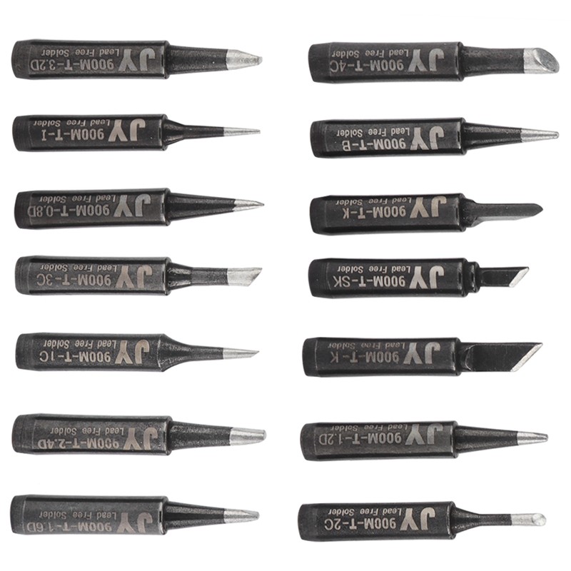 14Pcs Soldering Iron Tips External Heating Copper Welding Head Solder