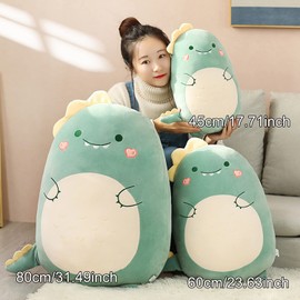 Dinosaur Plush Hug Pillow Cute Stuffed Toy Plush Toy Decorative Pillow Soft Cartoon Plush Sleeping Pillow for Children (Dinosaur, 60 cm / 23.62 inches)
